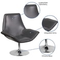 thumbnail image 2 of HERCULES Sabrina Series Gray Leather Side Reception Chair, 2 of 9