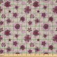 thumbnail image 2 of Ambesonne Floral Fabric by the Yard Microfiber, Romantic Flowers Artwork, 3 Yards, Grey Pink Dried Rose, 2 of 2