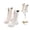 White, variant on Girls Combats Boots Knee High Mid Calf Side Zipper Laces Up Classic Kids Winter Shoes Fall Fashion Teen Punk Goth Boot(Additional Includes 2Piece Gold Shoelaces)