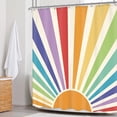 thumbnail image 2 of Boho Sun 70s Shower Curtain 72Wx72H Inch Retro Abstract Rainbow Sunrise Sunset Cute Vintage Colorful Shower Curtain Bathroom Set Modern Groovy Waterproof Bath Decoration Accessories Home Decor, 2 of 6
