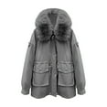 thumbnail image 4 of PiGOGI Women's Winter Jacket Warm Winter Coat Fall Outerwear Gray 2XL, 4 of 4