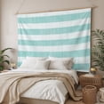 thumbnail image 3 of Aqua Striped Tapestry for Bedroom Wall Hanging Tapestry, Rustic Farmhouse Stripes Ceiling Backdrop Tapestries Poster Blanket Wall Decor for Teens Room Living Room Dorm 55" x 73", 3 of 8