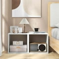 thumbnail image 4 of Costway 2 Tier Stackable Storage Cube Bookcase, White, 4 of 10