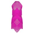 thumbnail image 2 of Alvivi Robe de Danse Latine Sans Manches à Paillettes pour Femmes avec Franges Chacha Salsa Rumba Tango Valse Tenue de Danse de Salon Rose Vif TG, 2 of 6