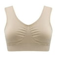 thumbnail image 2 of LLYWEY Daisy Bras for Older Women Padded Bralette Ladies Wire-Free Bra Style-849 Women Scoop Bra Feature Adult Female Push up Sports Bras Khaki 40B, 2 of 5