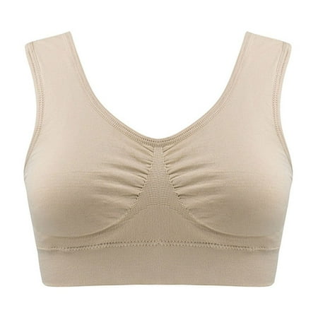 Mrat Bras for Women Comfort Seamless Bra Women s Seamless Leisure Bra Wireless Bra Shockproof Underwear Sport Underwear S-288 Khaki S