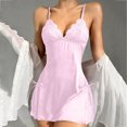 thumbnail image 2 of Levmjia Sleeveless Nightgowns For Women V-Neck Lace Sleep Spaghetti Strap Dress Soft Breathable Comfy Solid Color Casual Summer Home Wear, 2 of 9