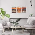 thumbnail image 4 of 3-Piece Blue Beach Canvas Wall Art Set, Sunset Ocean Waves Seascape Prints, Framed & Ready to Hang Decor for Living Room Bedroom Bathroom, 4 of 6