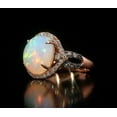 thumbnail image 2 of Women's Halo Wedding Ring- Oval Cut Fire Opal Lab-Created Women Engagement Ring- 14K Rose Gold Finish, 2 of 3