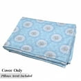 thumbnail image 5 of Floral Floor Pillow Lounger Cover, Dandelion Petals Flying Fluffy Soft Flora in Pastel Tones Spring Romantic Design, Nap Mat Printed Fabric Case for 5 Pillows, 88" x 27", Sky Blue White, by Ambesonne, 5 of 5