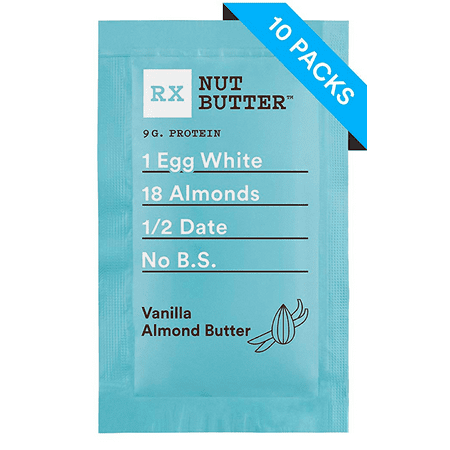 RXBAR Vanilla Almond Butter Whole Food Nut Butter Single Serve Packets Gluten Free 10
