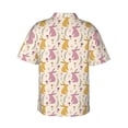 thumbnail image 4 of Xecao Yellow Pueple Rabbit print Hawaiian shirt - a stylish short-sleeve button-down for men, perfect for casual beach and tropical outings., 4 of 9