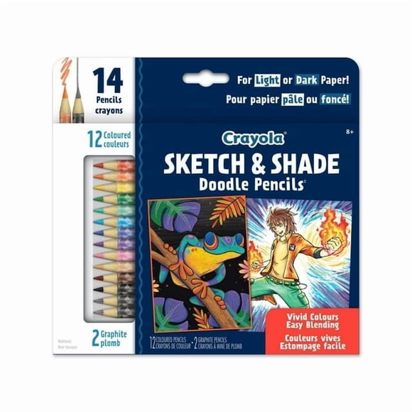 Crayola Sketch & Shade Doodle Pencils, 14 Count