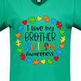 thumbnail image 4 of Inktastic I Love my Brother Autism Awareness Women's V-Neck T-Shirt, 4 of 5