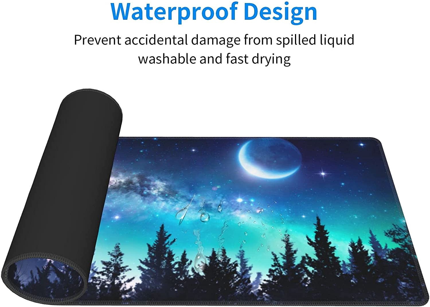 Forest Tree Night Galaxy Landscape Gaming Mouse Pad Large XL Long Extended Pads Big Mousepad Keyboard Mouse Mat Desk Pad Home Office Decor Accessories for Computer Pc Laptop