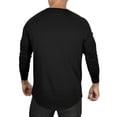 thumbnail image 2 of Hanerdun Men Solid T Shirts Male Long Sleeve Tee Crew Neck Pullover Tops Black M, 2 of 5