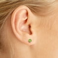 thumbnail image 2 of 4 mm Round Peridot Screw-back Stud Earrings in 14k White Gold, 2 of 3