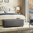 thumbnail image 2 of M optimized Storage Ottoman Bench, Mid-Century Modern Storage Bench for Bedroom, Synthetic Leather with Stitching, Safety Hinges, Loads 680 Lb, 2 of 7