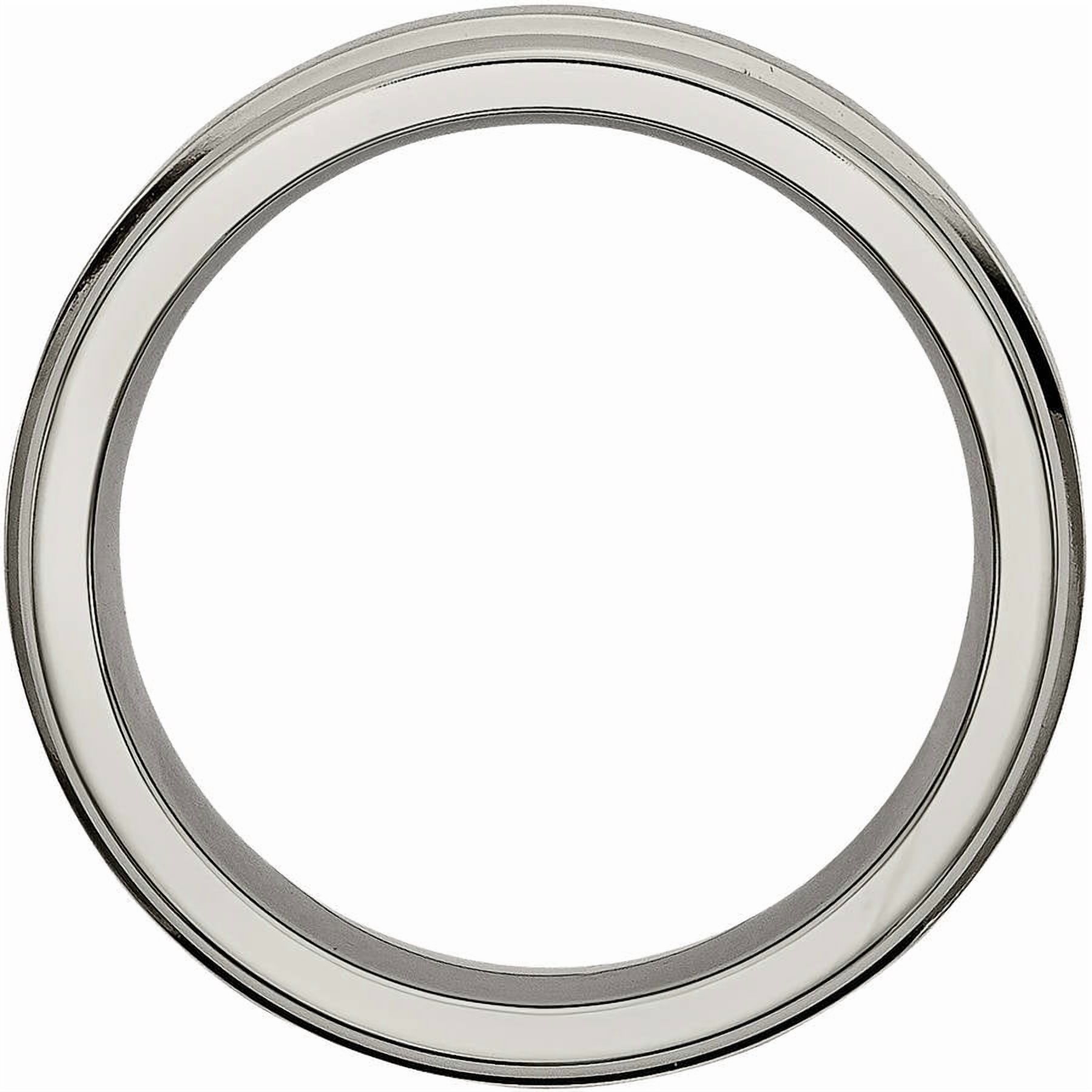 Titanium Grooved Edge 6mm Satin and Polished Band