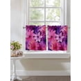 thumbnail image 4 of Watercolor Flowers 2 Panel Kitchen Curtains for Small Windows, Spring Floral Vintage Pink Purple Bathroom Tier Curtain, Short Window Treatment for Bedroom/Living Room 55"x24", 4 of 6