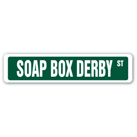 SOAP BOX DERBY Street Sign race racer competition car tract | Indoor/Outdoor |  24