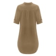 thumbnail image 4 of Lumento Shift Dress for Women Solid Color V Neck Tunic Shirt Dresses, 4 of 5