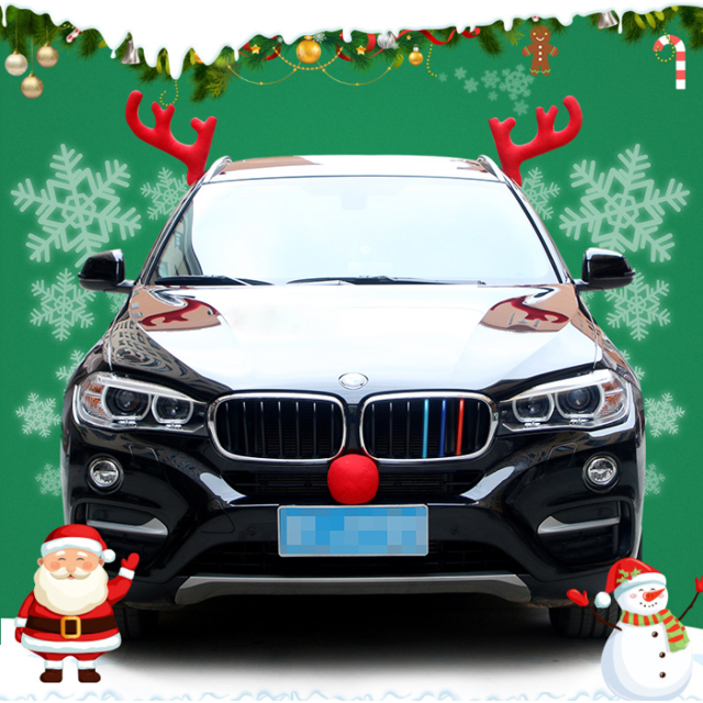 Decoración navideña para coche, adorno navideño de madera para coche ER