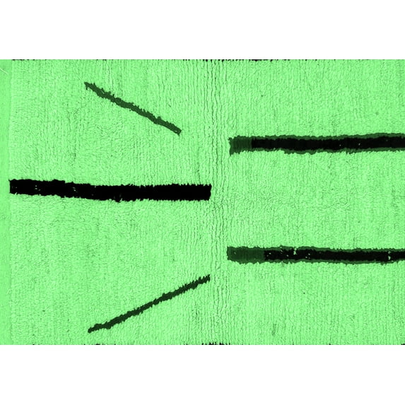 Ahgly Company Indoor Rectangle Solid Emerald Green Modern Area Rugs, 3' x 5'