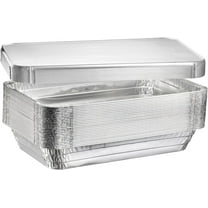 Disposable Full Size Deep Steam Table Aluminum Pans With Lids (25 Count) Foil Pans with Lids for Baking, Freezing, and Storage (21” x 13” x 3”)