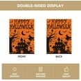 thumbnail image 6 of Happy Halloween House Flag 28x40 Inch Double Sided Outside, Haunted House Bat Witch Ghost Yard Outdoor Decorative Flag Orange, 6 of 6