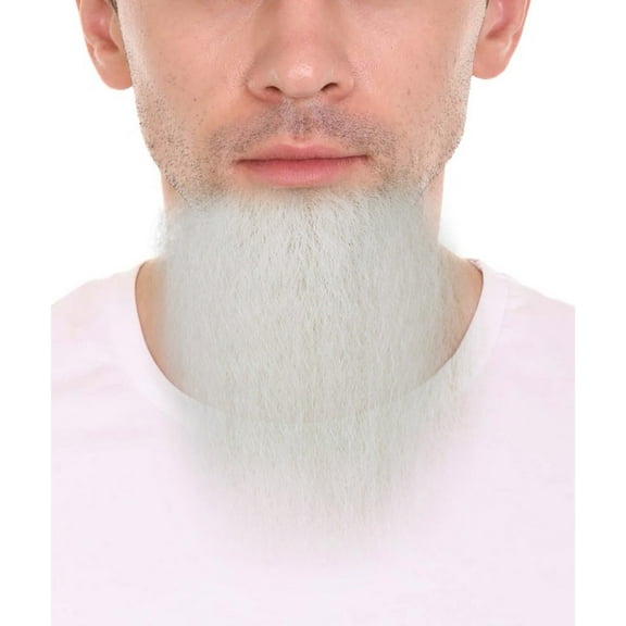 HPO Adult Men’s White Fake Mustache – Synthetic Fiber Facial Hair for Cosplay & Halloween Outfits