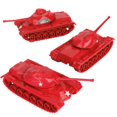 thumbnail image 1 of TimMee Tanques de juguete para hombres del ejército de plástico - Rojo WW2 3 piezas - Hecho en EE. UU., 1 of 4