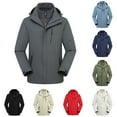thumbnail image 1 of Sentmoon Jacket for Men Solid Color Long Sleeve Hooded Neck Winter Coat for Men Oversized Zipper Windbreaker Waterproof Fall Clothes Delightful for Commuting and Bike Riding Red XXL, 1 of 6