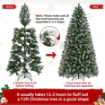 thumbnail image 5 of Alden Design 7.5ft Pre-lit Frosted Artificial Christmas Tree with Pinecones, Green, 5 of 8