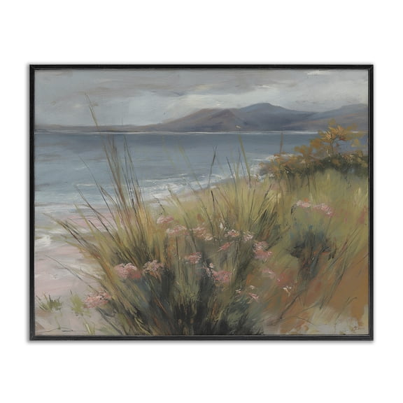 Stupell Industries Coastal The Green Valley Beach Black Framed Giclee Art, 14 x 11, by Svetlana Aleynikova