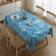 thumbnail image 2 of Blue White Tie Dye Swirl Pattern Rectangle Tablecloth 60"x84",Waterproof Polyester Rectangle Table Cloth, Wipeable Spillproof Polyester Tablecloth for Dining, Camping, Indoor and Outdoor, 2 of 5