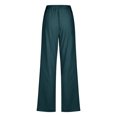 thumbnail image 6 of Drawstring Elastic Waist Casual Wide Leg Trousers with Pockets for Womens Cotton Linen Palazzo Pants, 6 of 9