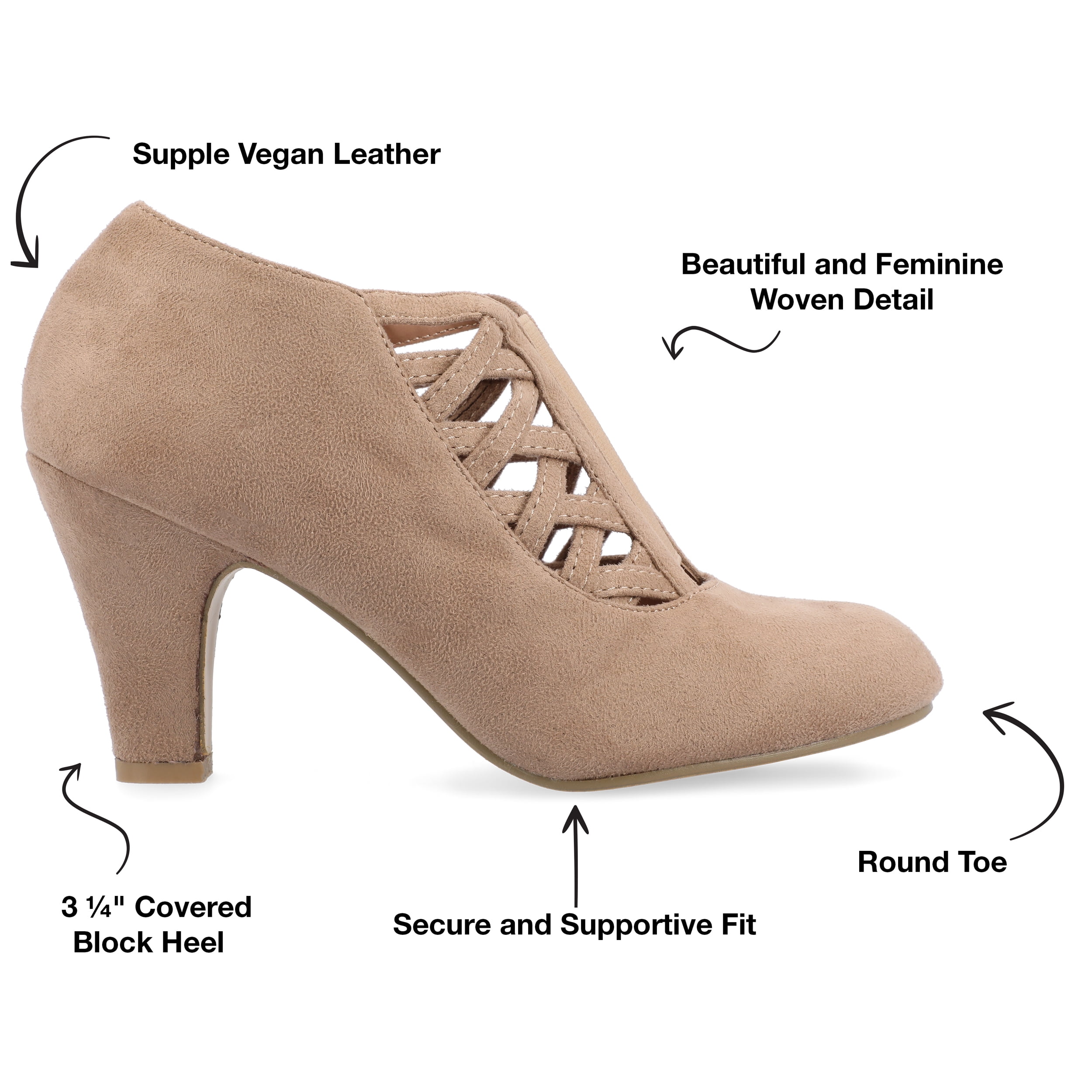 Journee Womens Piper Inside Zip Block Heel Booties, Widths Available