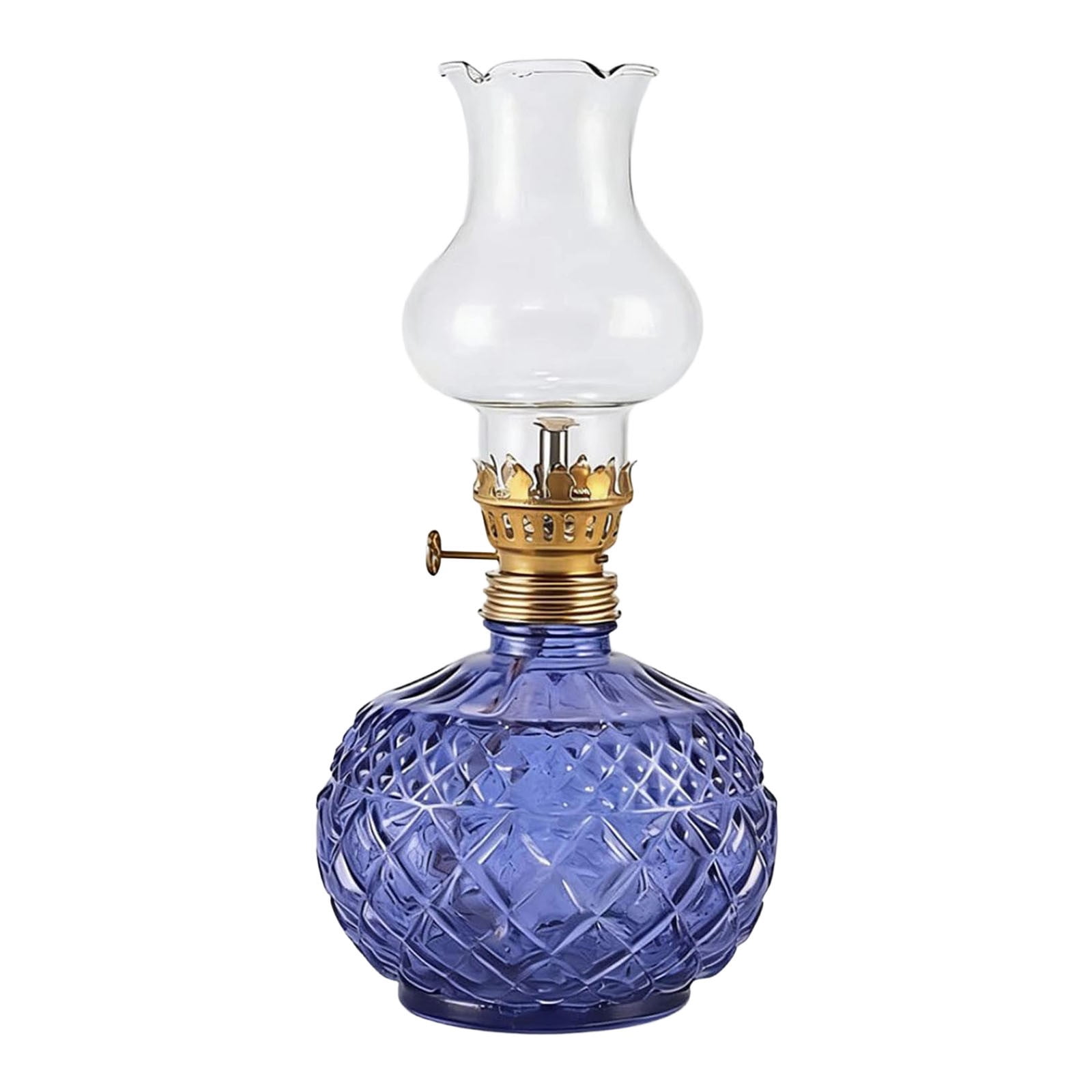Vintage Style Oil Lamp with Glass Candle Holder, Vintage Glass Kerosene Lamp Lantern, Retro Glass Clear Kerosene Lamp Lantern, Clear Hurricane Oil Lamps for Table Centerpiece, Wedding Decor
