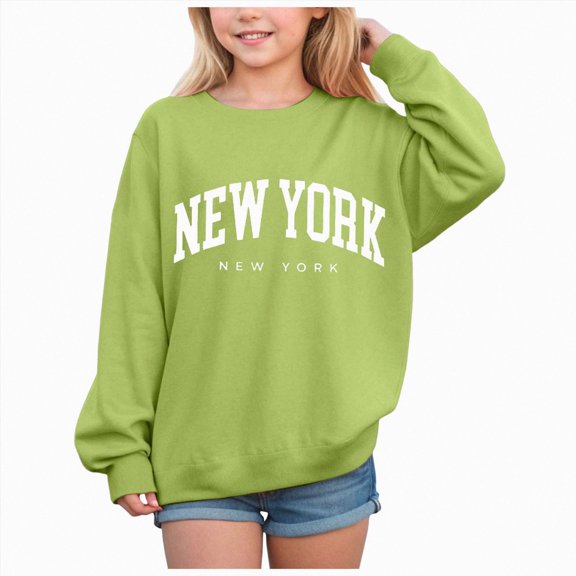 Girls Sweatshirt Graphic Sweatshirts for Teen Girls Crewneck Oversized Sweatshirt Kids Fashion Long Sleeve Pullover Tops Kaprioy Girls Sweatshirt