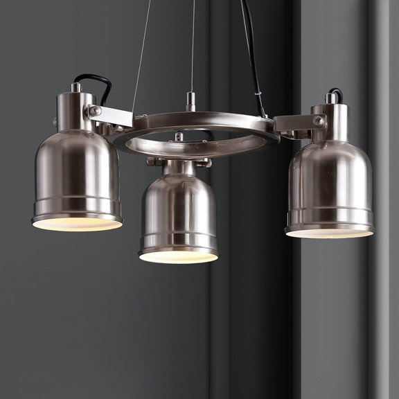 JONATHAN Y Liam 20" 3-Light Metal LED Chandelier, Nickel, JYL6114A
