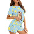 thumbnail image 3 of Yuyamidu Lemon Capybara Sleepwear 2 Piece Comfy Soft Nightwear Lounge Sets Summer Casual Comfy Loungewear Ladies Pjs with Pocket for Women, 3 of 7