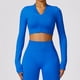 thumbnail image 2 of Chaqueta deportiva de manga larga para Yoga para mujer, camisa de Yoga y Fitness con cremallera, Top corto de gimnasia cálido, abrigos para correr, ropa de entrenamiento para mujer, 2 of 5