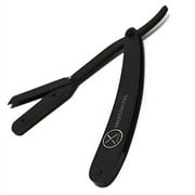 Matte Black Barber Straight Razor 001 German Made Carbon Steel Material With Pouch + 100 Premium Derby Blades Bonus By XPERSIS Professional