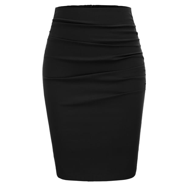Grace Karin Womens Elegant Ruched Knee Length Slim Fit Business Skirt  Pencil Skirt - Walmart.com