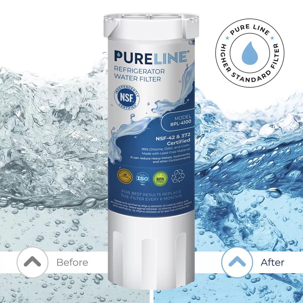 PureLine GE XWF Replacement Refrigerator Water Filter, Compatible with WR17X30702 (2 Pack)