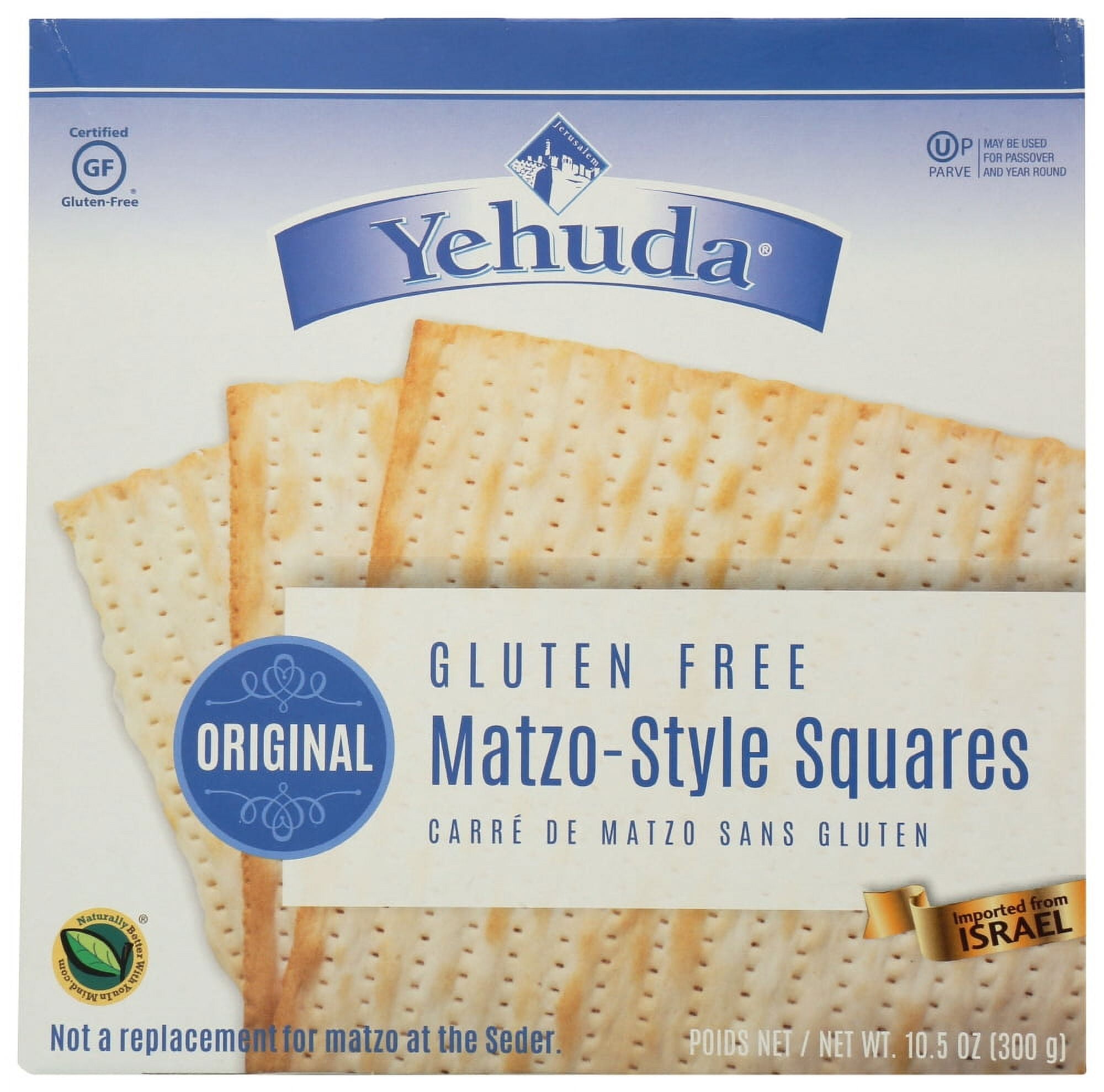 (4 pack) Yehuda Gluten Free Matzo Style Square Crackers, 10.5 oz