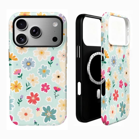 SKLYDDI Cute Fuchsia Flower Case for iPhone 17 Pro Max, Compatible with MagSafe - 256