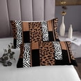 thumbnail image 3 of Erosebridal Brown Cheetah Print Coverlet Set King, Rustic Animals Bedding Set, Zebra Room Decor, 3 of 5