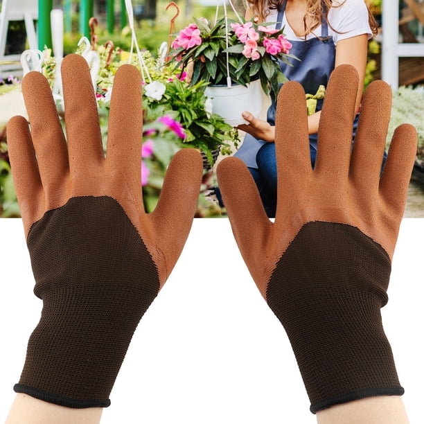 Guantes de Jardinería ANGGREK Impermeables Antideslizantes para Trabajo de Jardín 23 cm
